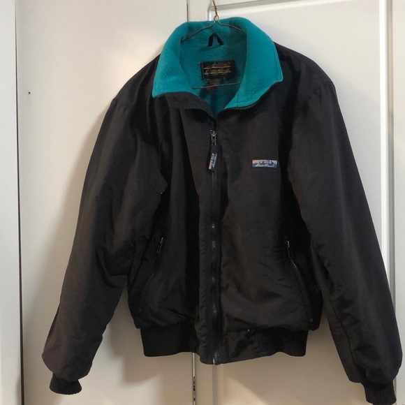 Eddie Bauer Other - Eddie Bauer coat Men's Small S vintage 1980s 1990s coat black and turquoise EUC